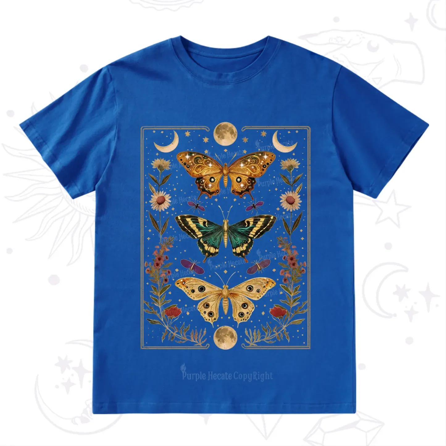 Purplehecate Sun and Moon Butterfly T-Shirt