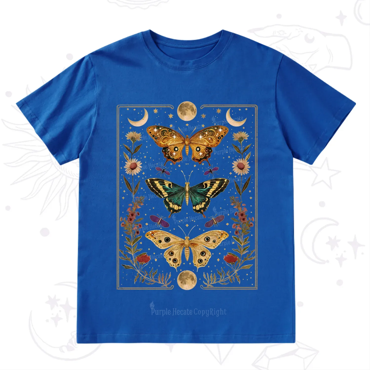 Purplehecate Sun and Moon Butterfly T-Shirt