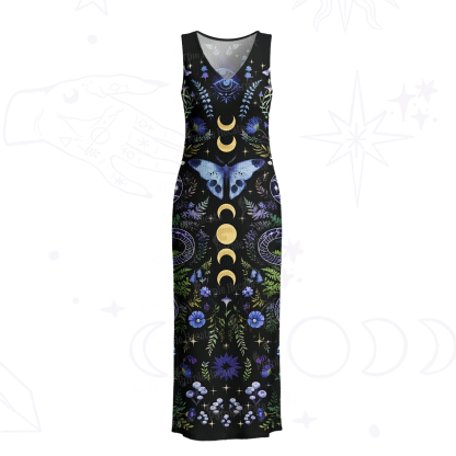 Purplehecate Moon Moth Witchery Crochet Knit Maxi Dress