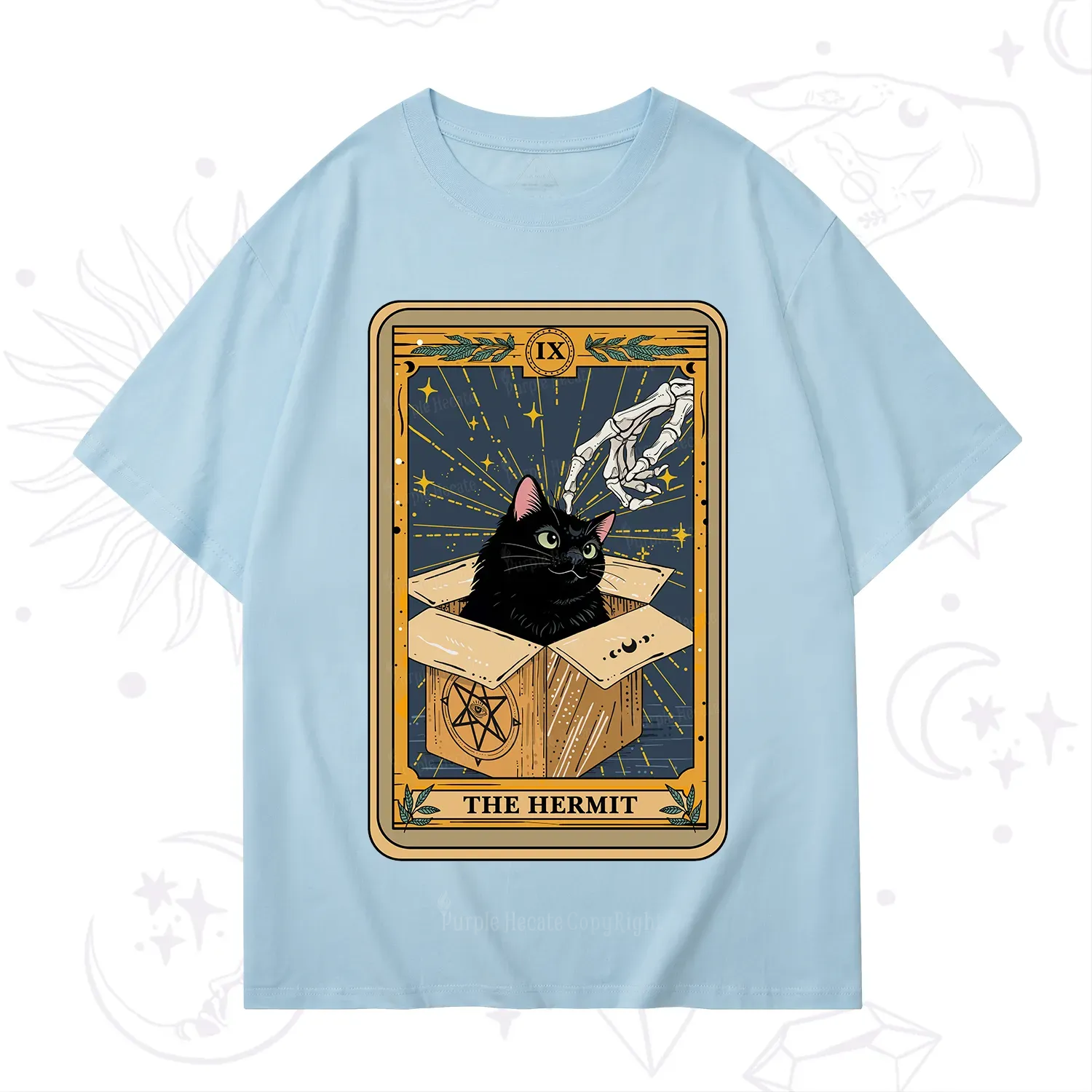 Purplehecate The Hermit Cat Tarot T-Shirt