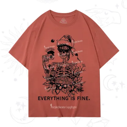 Purplehecate Everything Is Fine Christmas T-Shirt