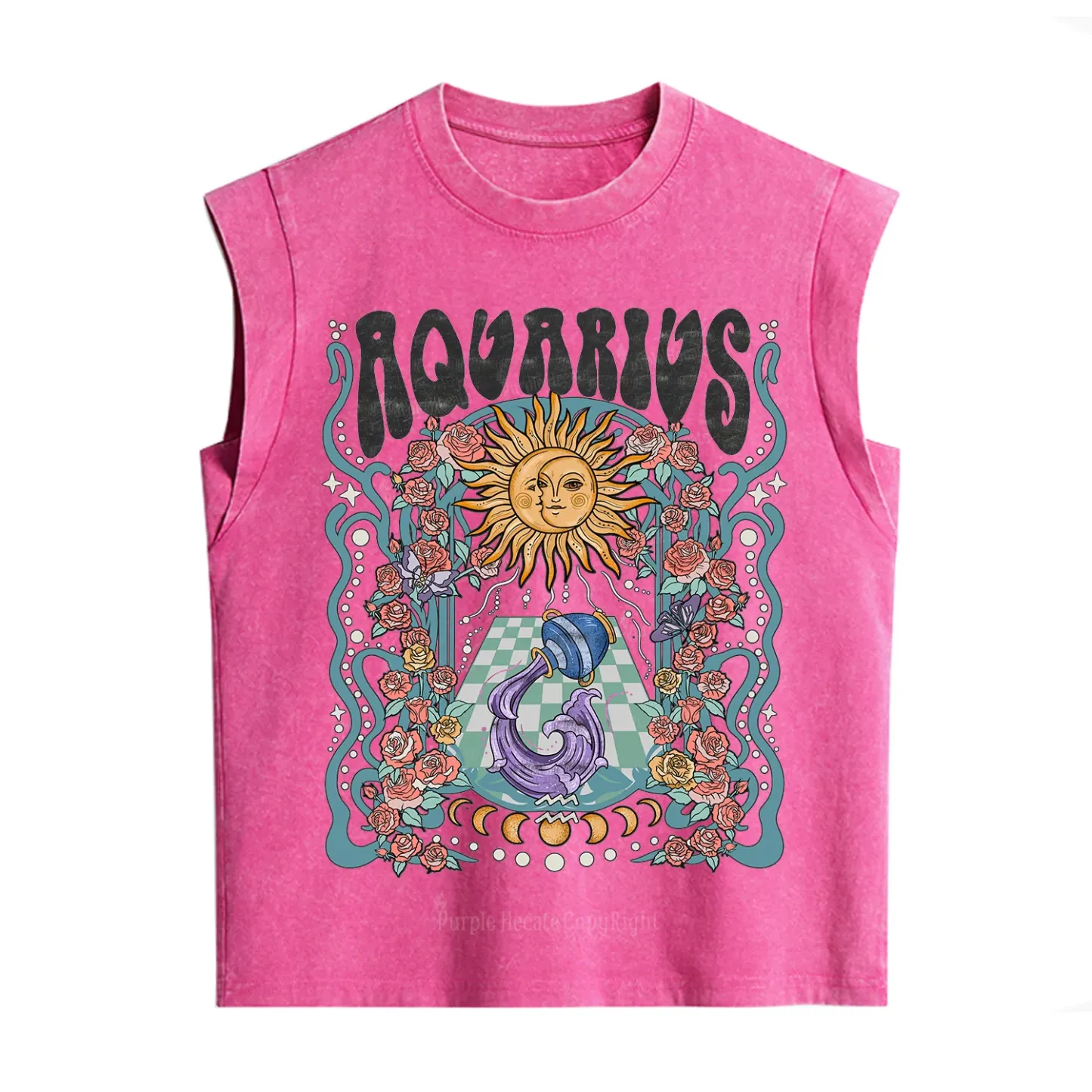 Purplehecate Aquarius Spirit Zodiac Vintage Washed Tank
