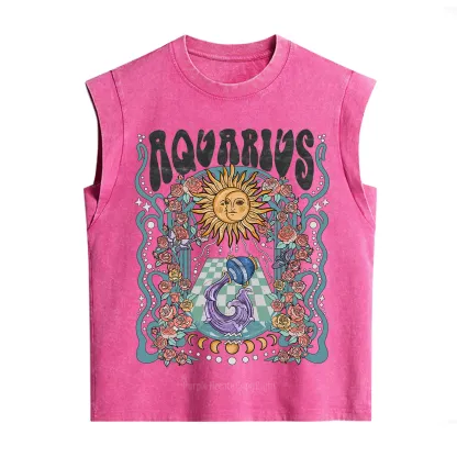 Purplehecate Aquarius Spirit Zodiac Vintage Washed Tank