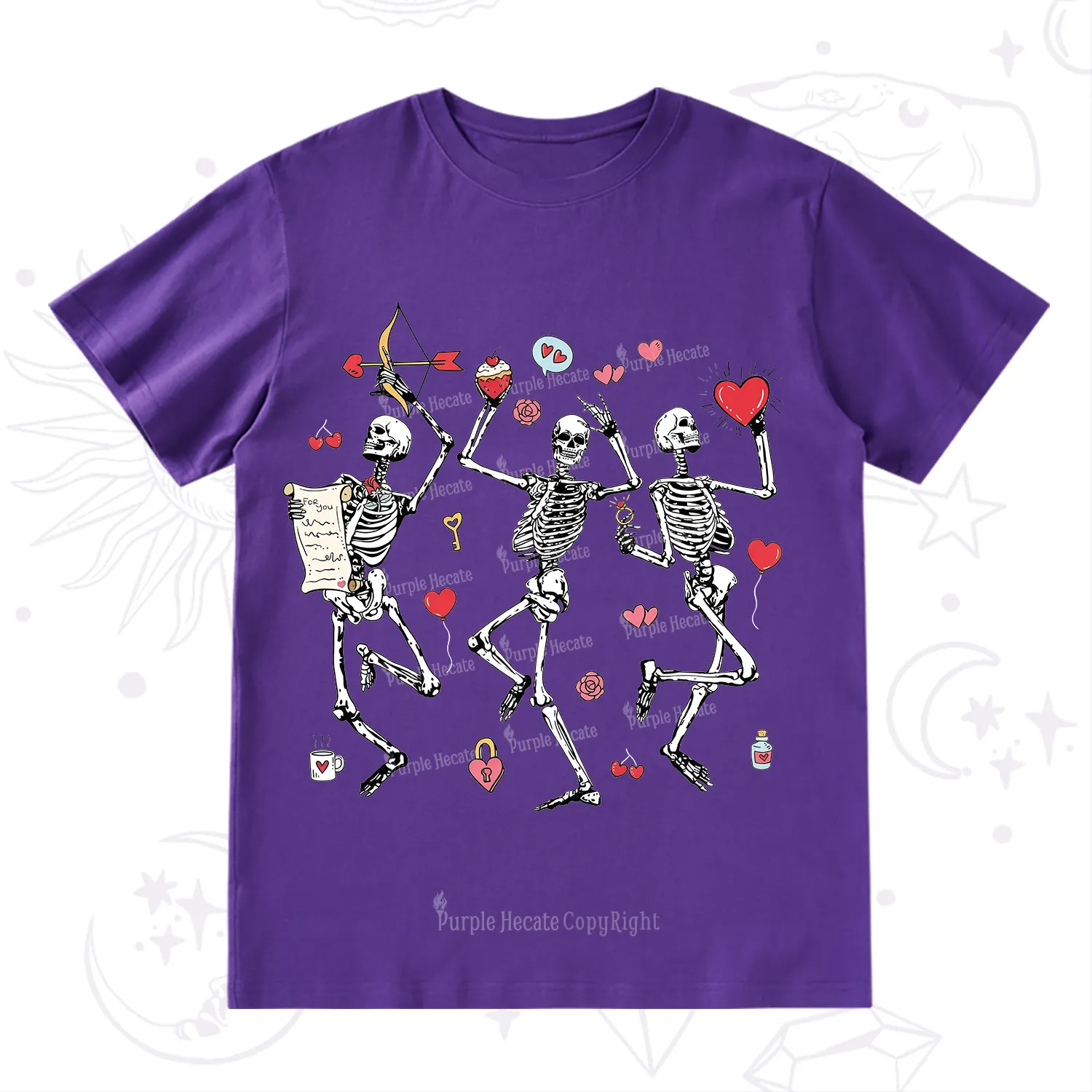 Purplehecate Skeleton Dancing Valentine T-Shirt