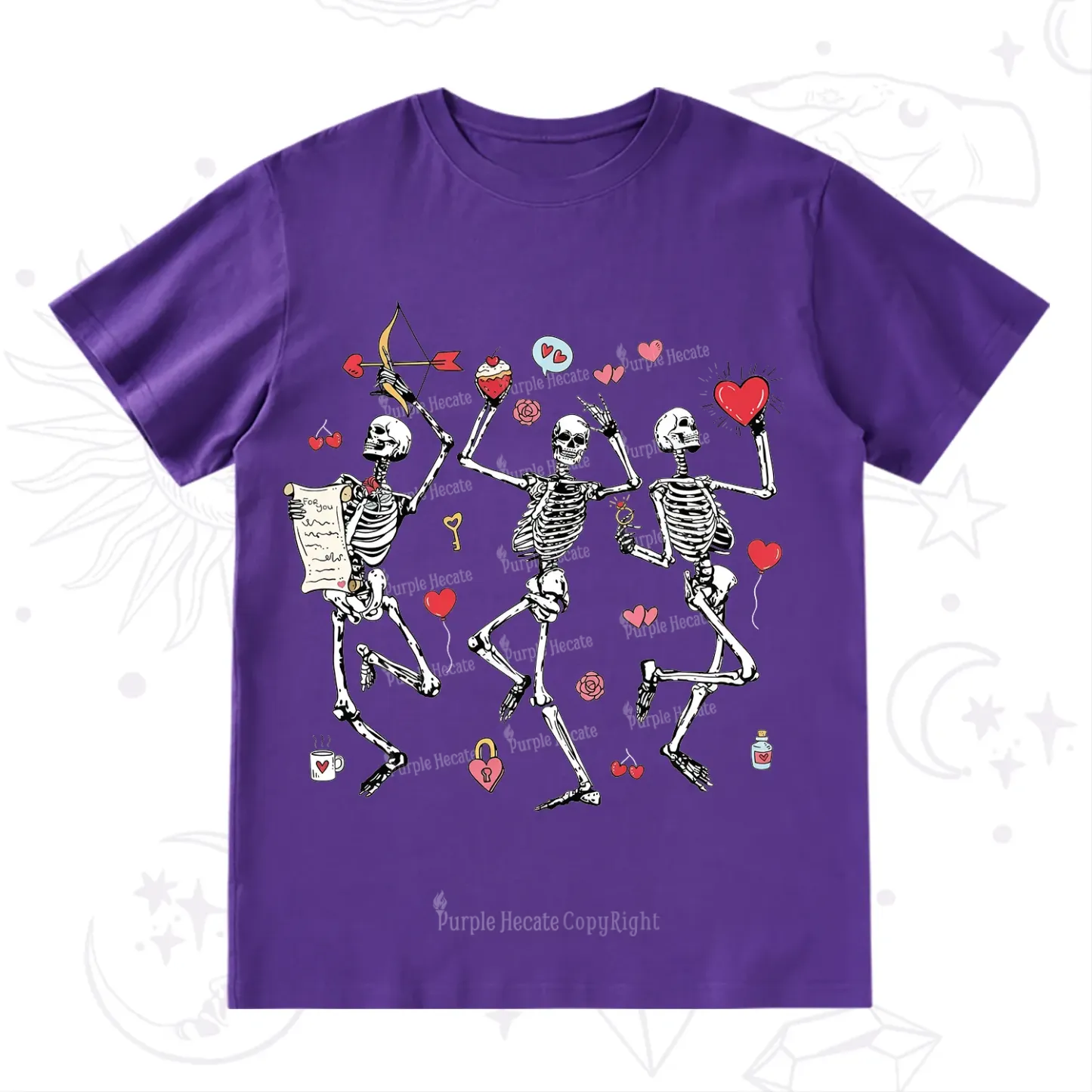 Purplehecate Skeleton Dancing Valentine T-Shirt