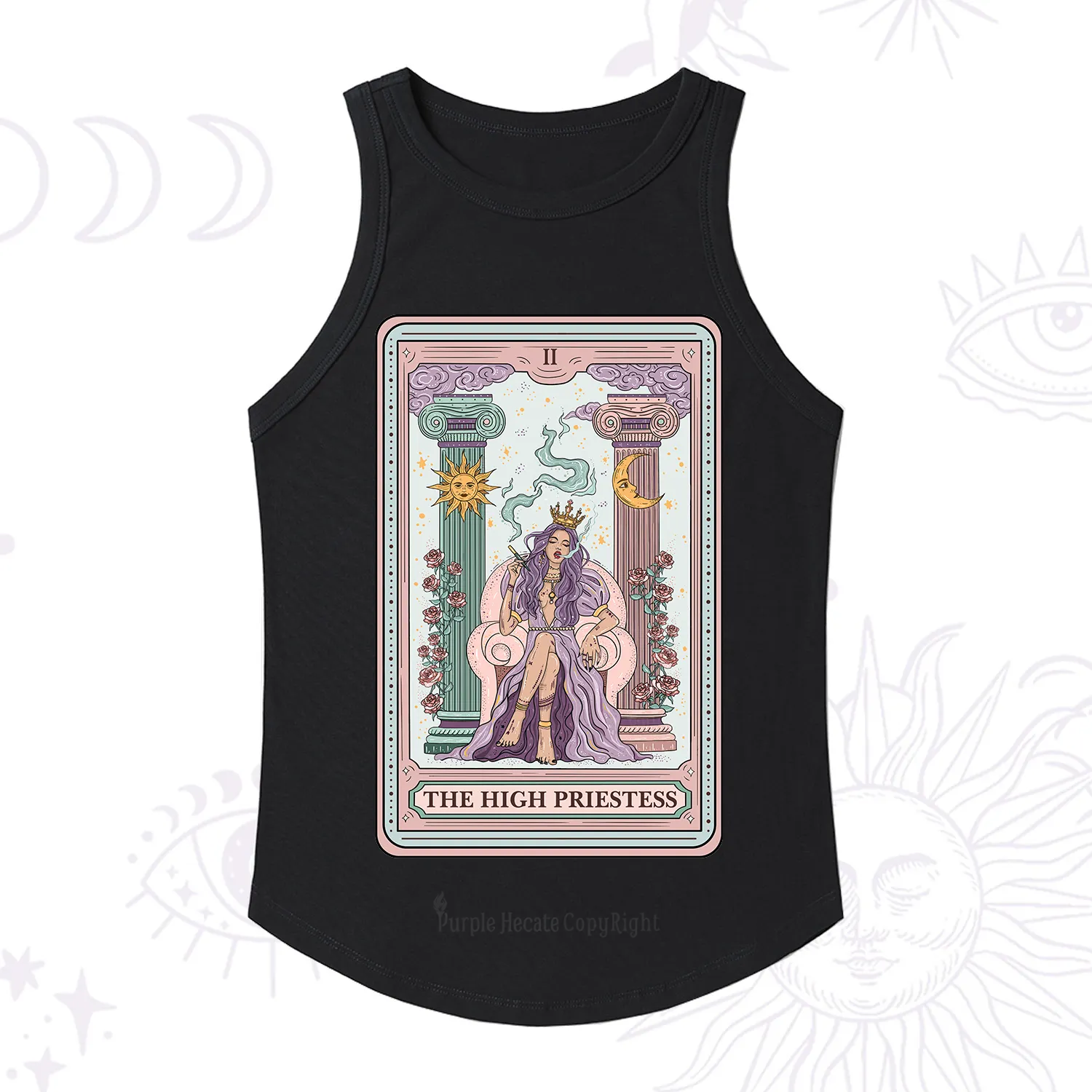 Purplehecate The High Priestess Tarot Card Racerback Tank Top