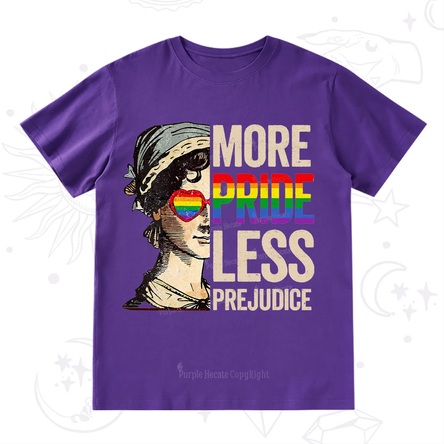 Purplehecate More Pride Less Prejudice Rainbow T-Shirt