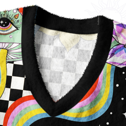 Purplehecate Enchanted Mushroom Eye Blossom Ugly Sweater Vest