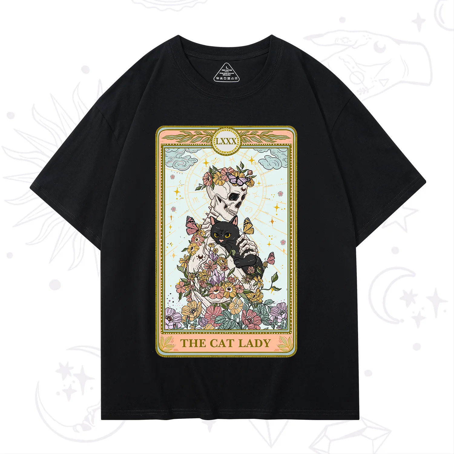 Purplehecate The Cat Lady Skeleton Tarot T-Shirt