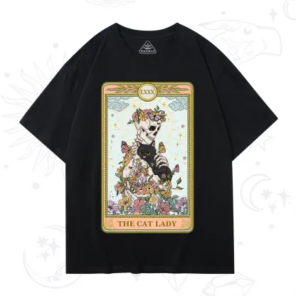 Purplehecate The Cat Lady Skeleton Tarot T-Shirt