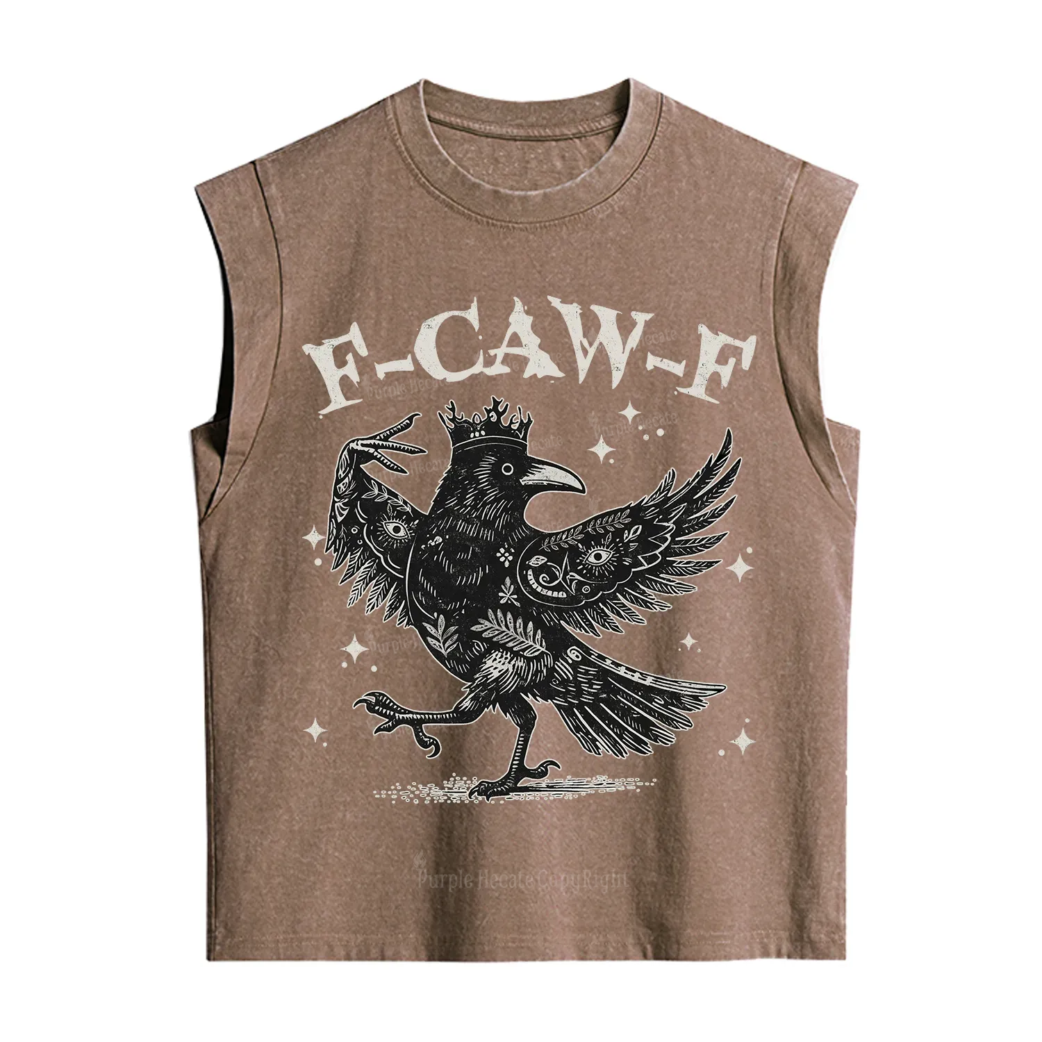 Purplehecate F-caw-f Funny Crow Vintage Washed Tank