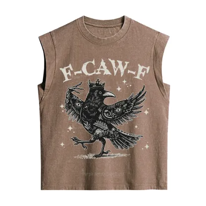 Purplehecate F-caw-f Funny Crow Vintage Washed Tank