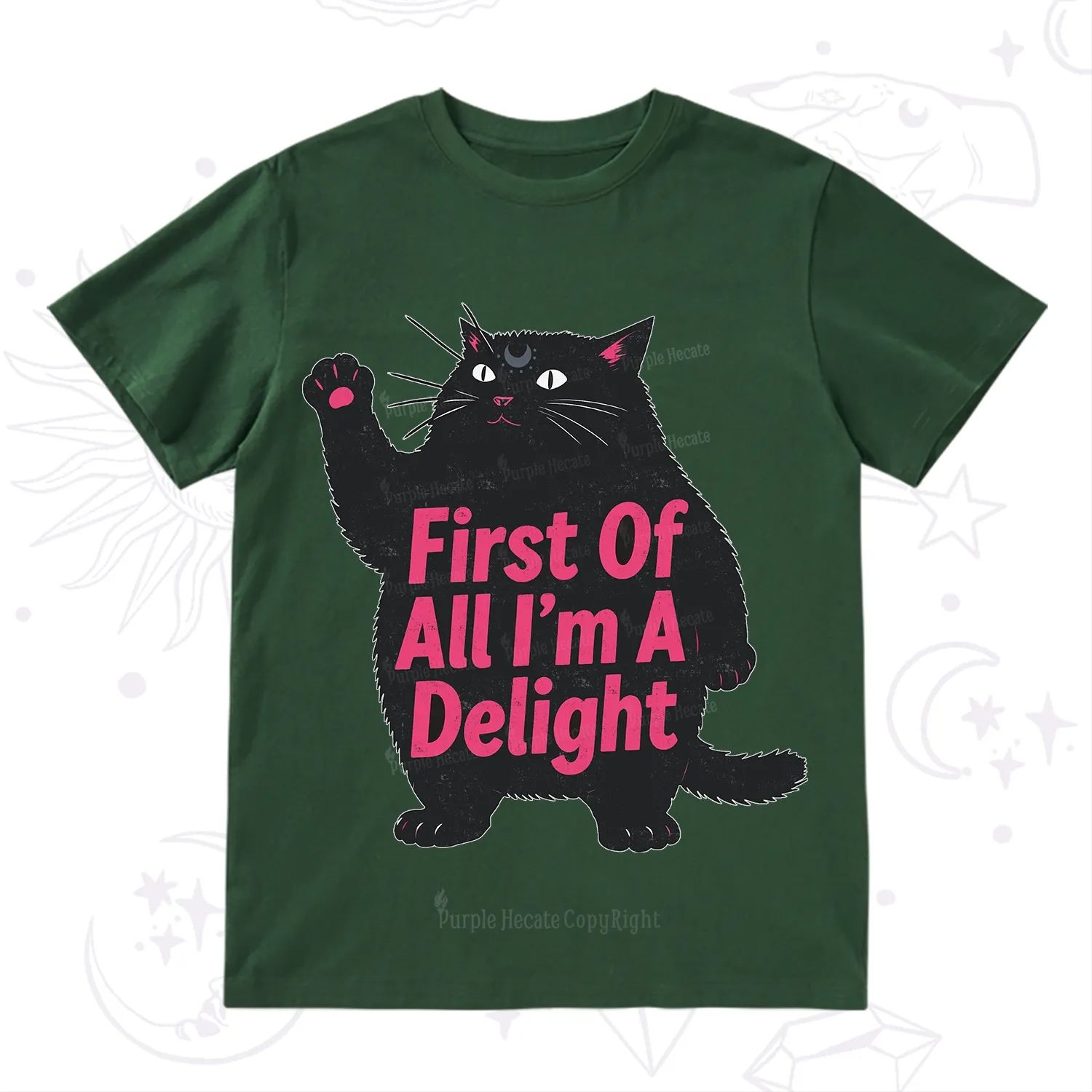 Purplehecate First Of All I'm A Delight Cat T-Shirt