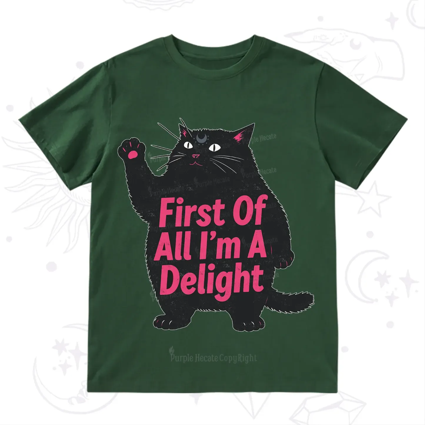Purplehecate First Of All I'm A Delight Cat T-Shirt
