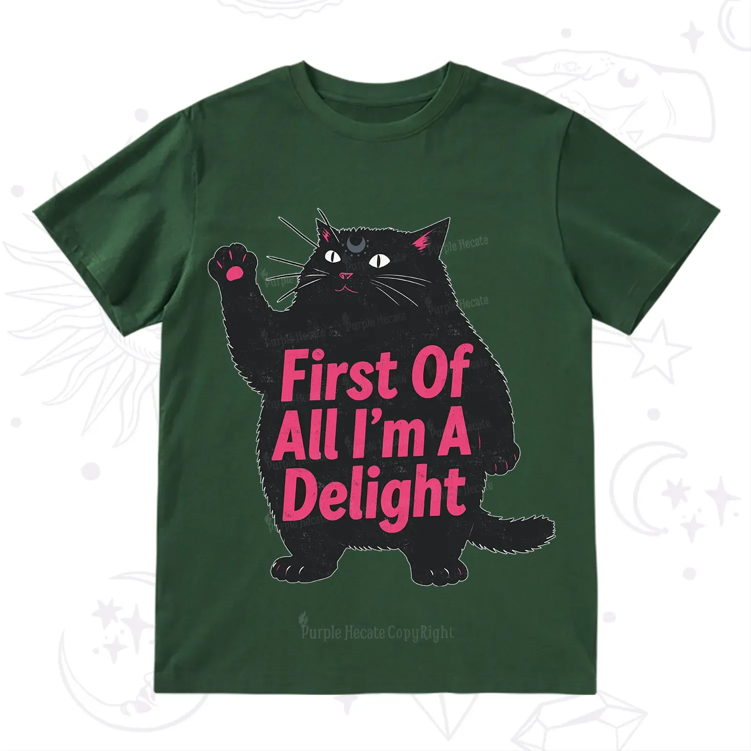 Purplehecate First Of All I'm A Delight Cat T-Shirt