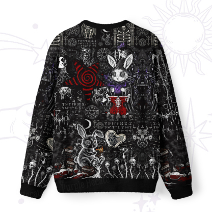 Purplehecate Gothic Cursed Bunny Ritual Fuzzy Ugly Sweatshirt