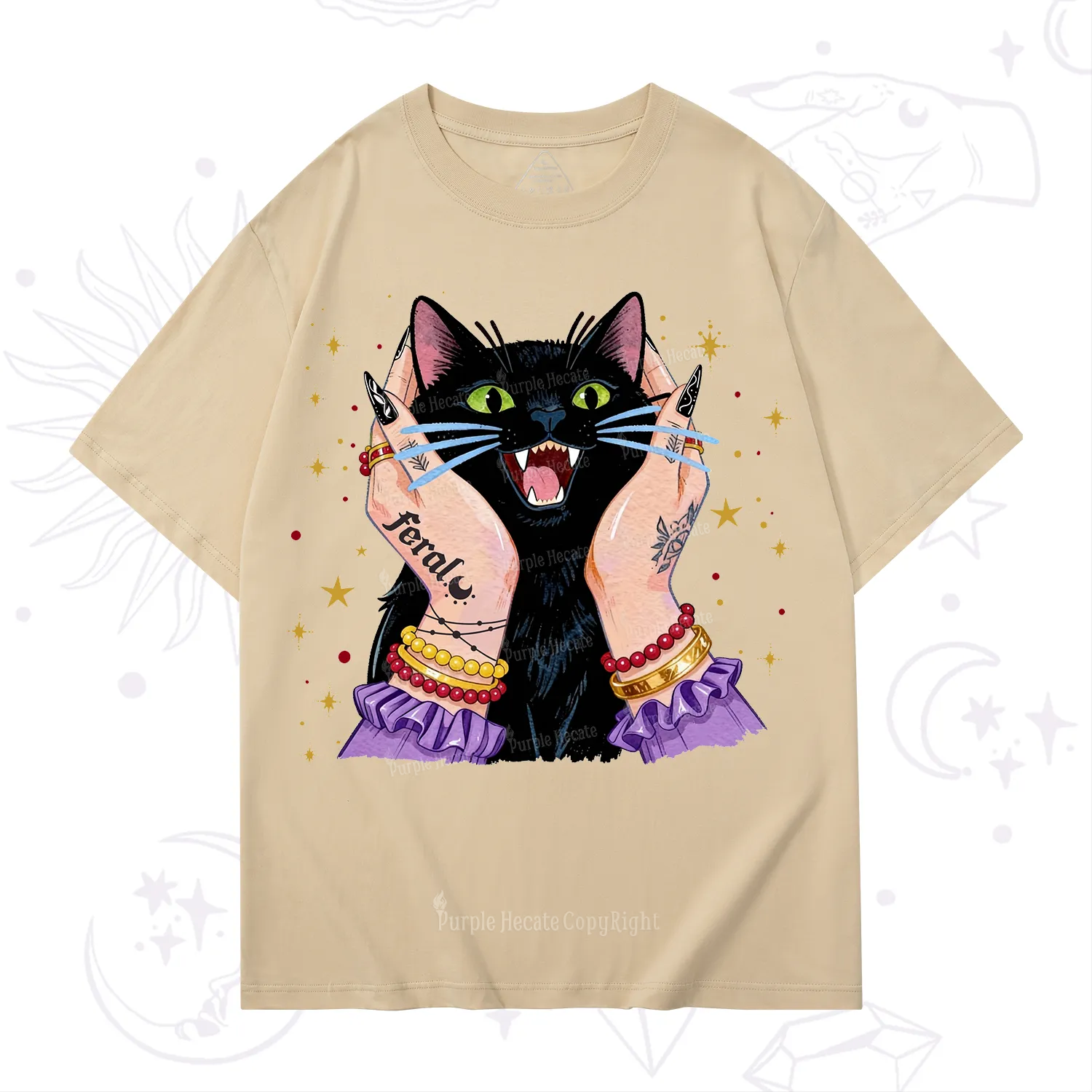 Purplehecate Feral Cat Magic T-Shirt