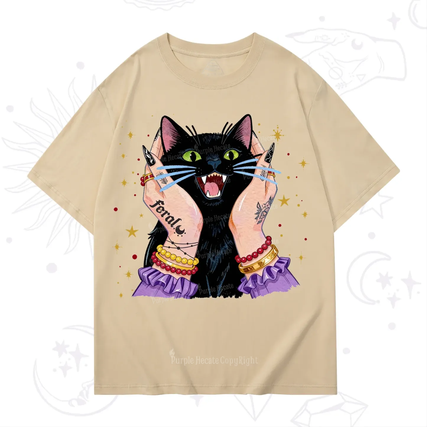 Purplehecate Feral Cat Magic T-Shirt
