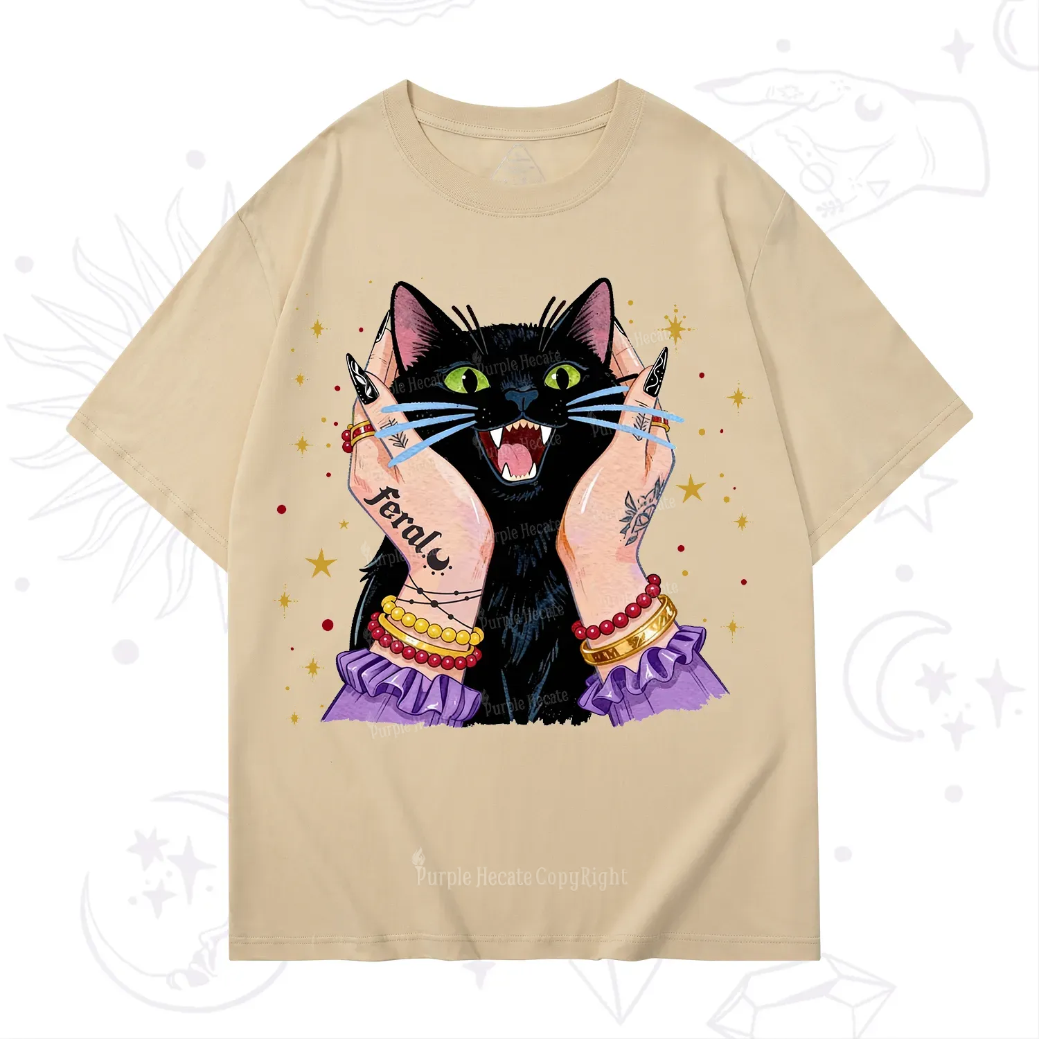 Purplehecate Feral Cat Magic T-Shirt