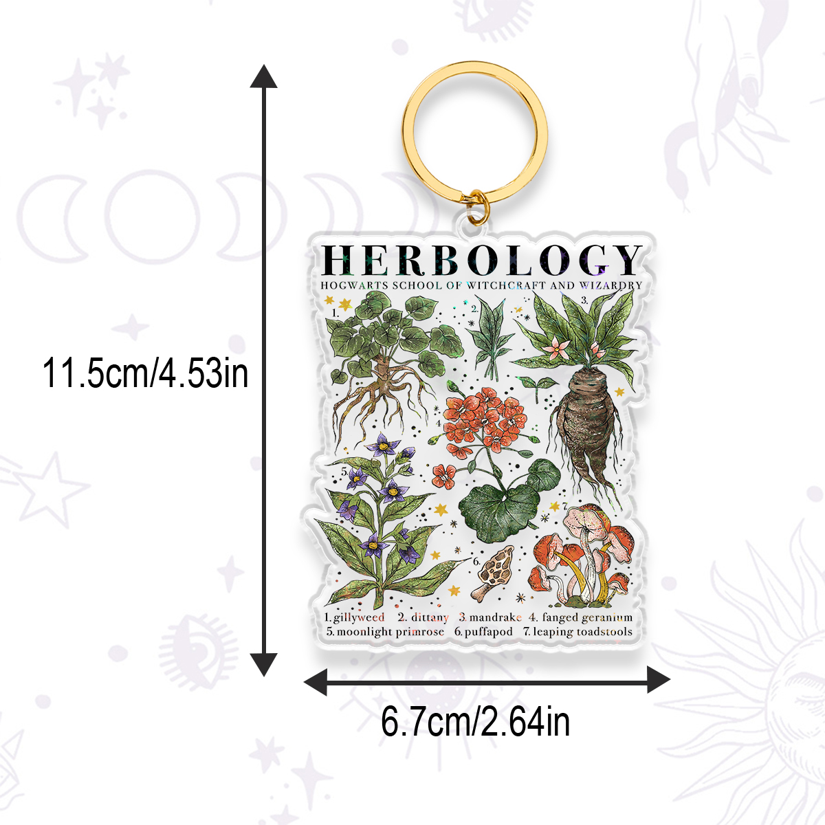 Purplehecate Herbology Plants Keychain