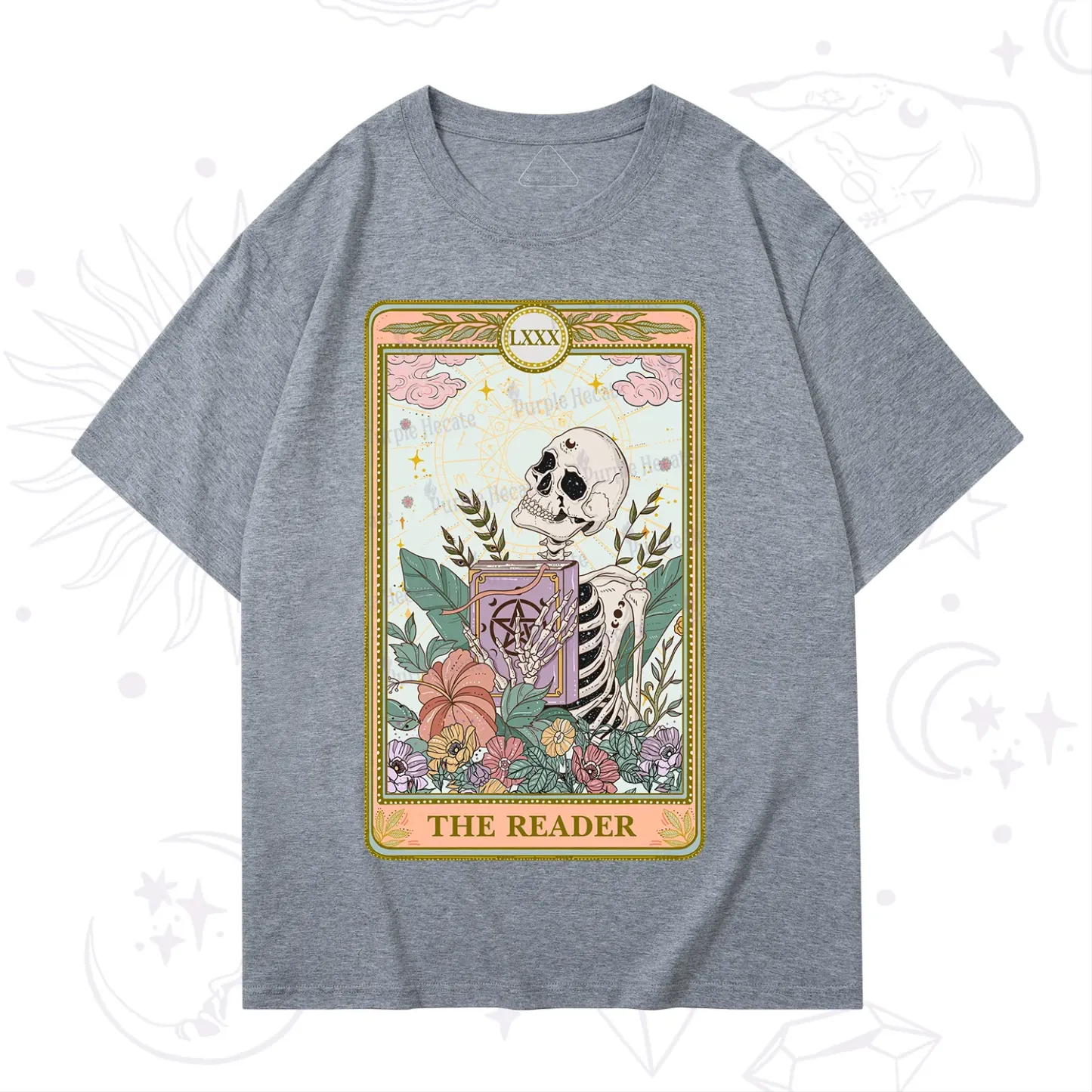 Purplehecate The Reader Occult Tarot Skeleton T-Shirt