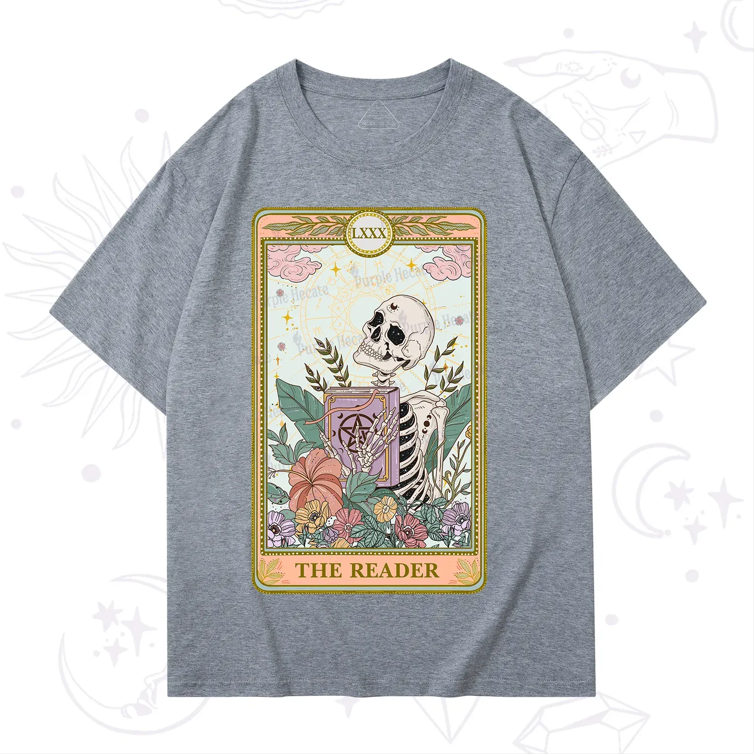 Purplehecate The Reader Occult Tarot Skeleton T-Shirt