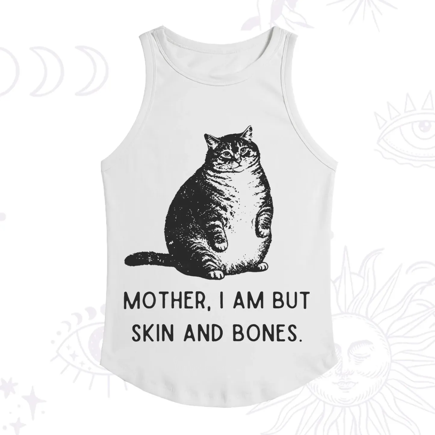 Purplehecate Cat Mother I Am But Skin And Bones Racerback Tank Top