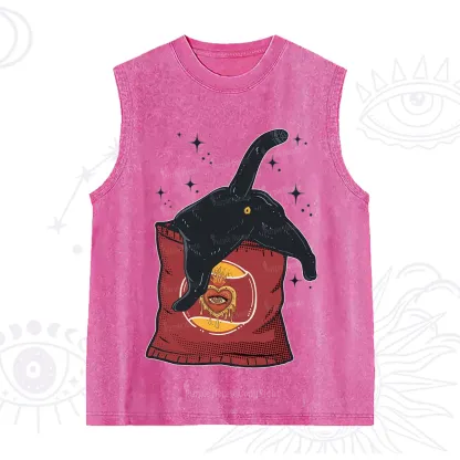 Purplehecate Curious Witch Cat Washed Tank