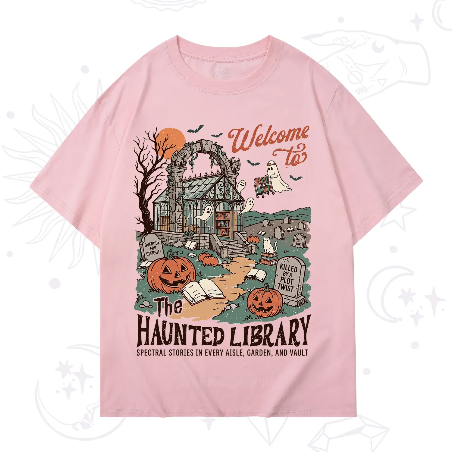 Purplehecate Welcome to the Haunted Library T-Shirt