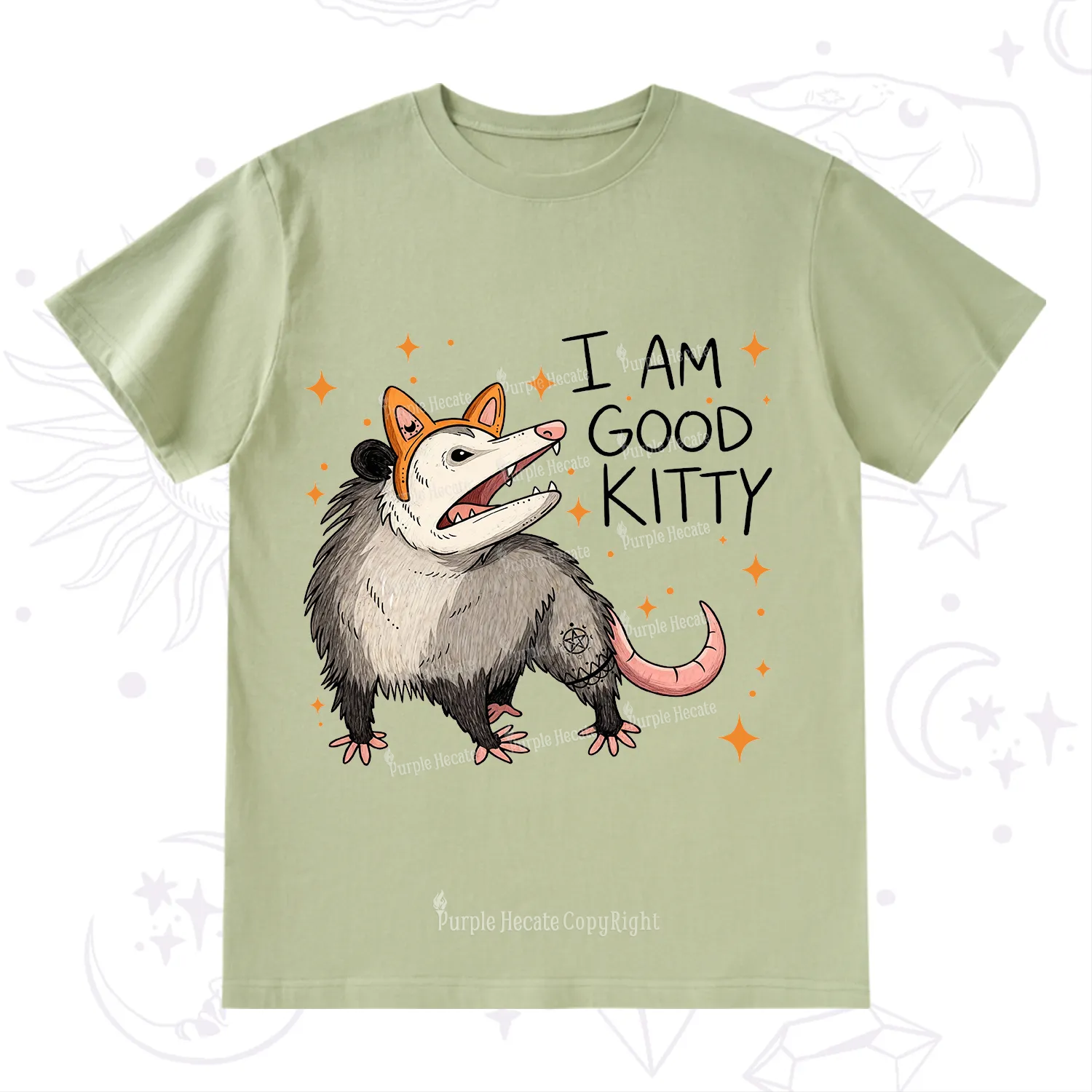 Purplehecate Funny Opossum I Am Good Kitty T-Shirt