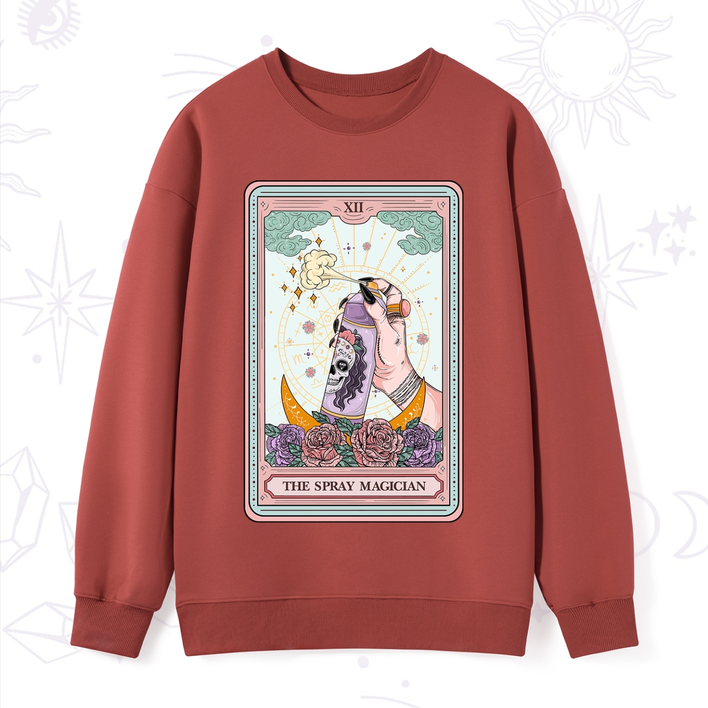 Purplehecate The Spray Magician Tarot Card Sweatshirt