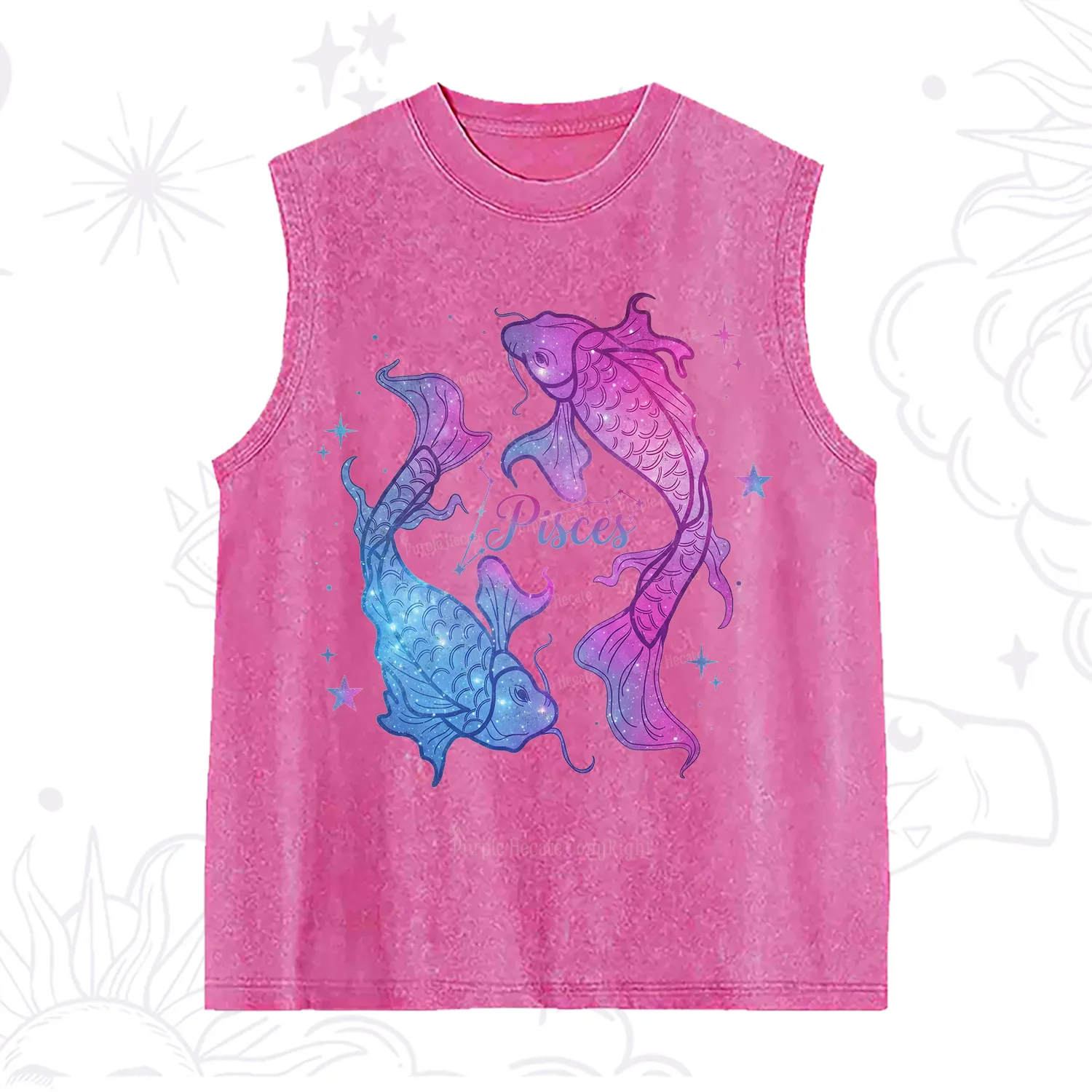 Purplehecate Pisces Zodiac Washed Tank