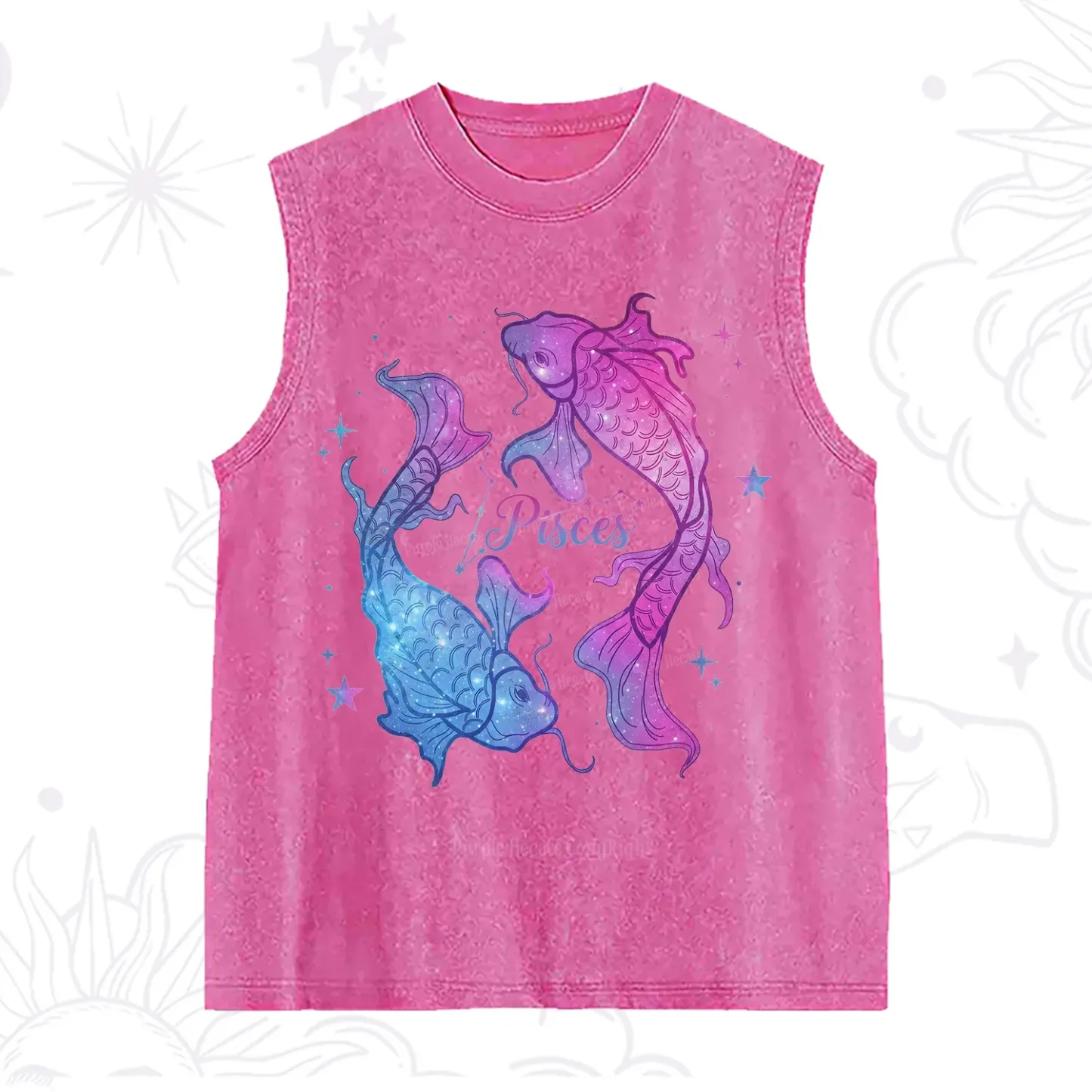 Purplehecate Pisces Zodiac Washed Tank