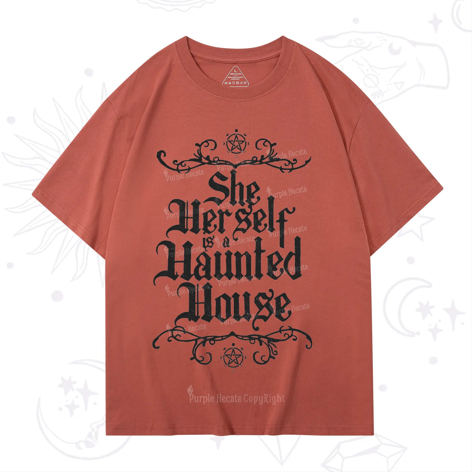 Purplehecate She Herself is a Haunted House T-Shirt