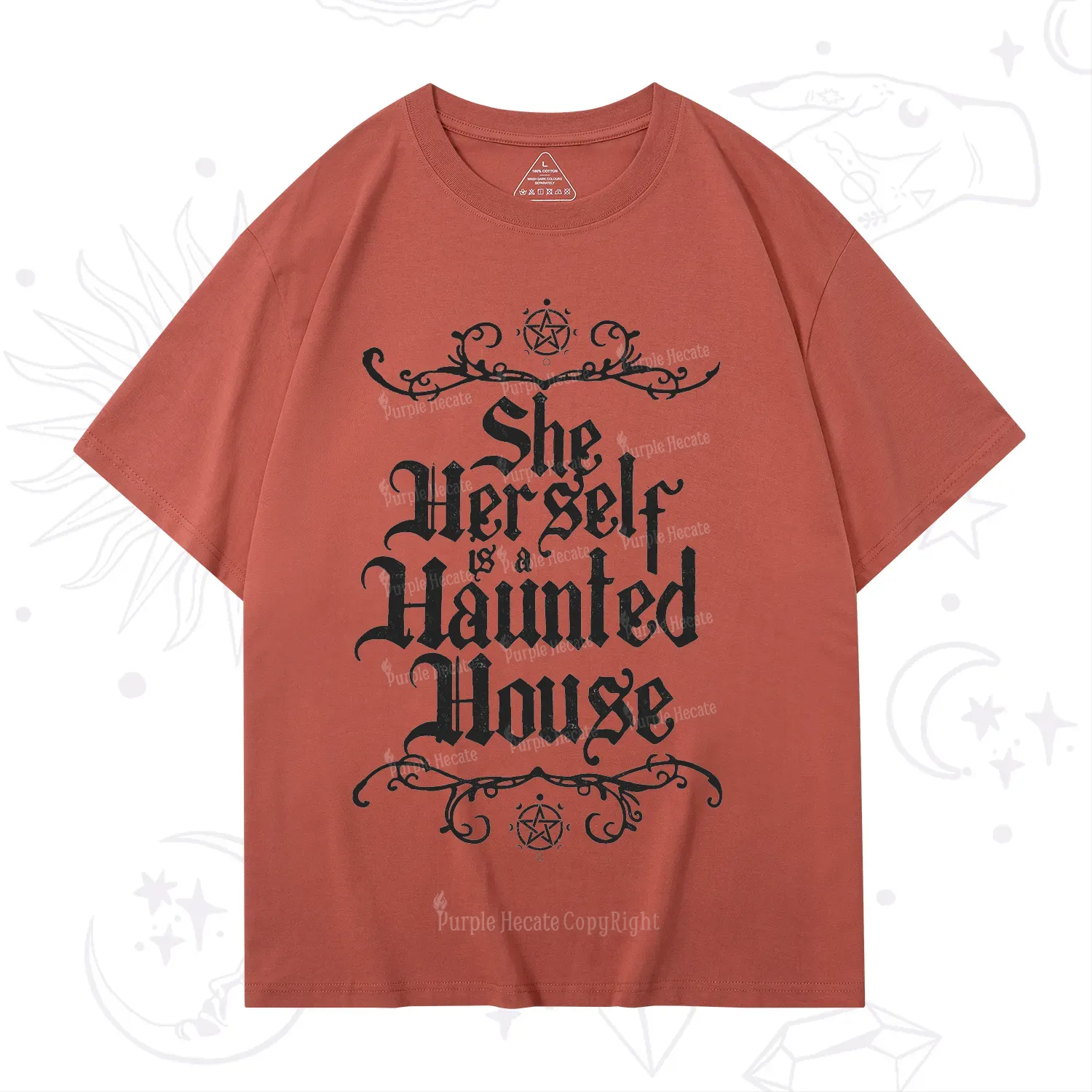 Purplehecate She Herself is a Haunted House T-Shirt