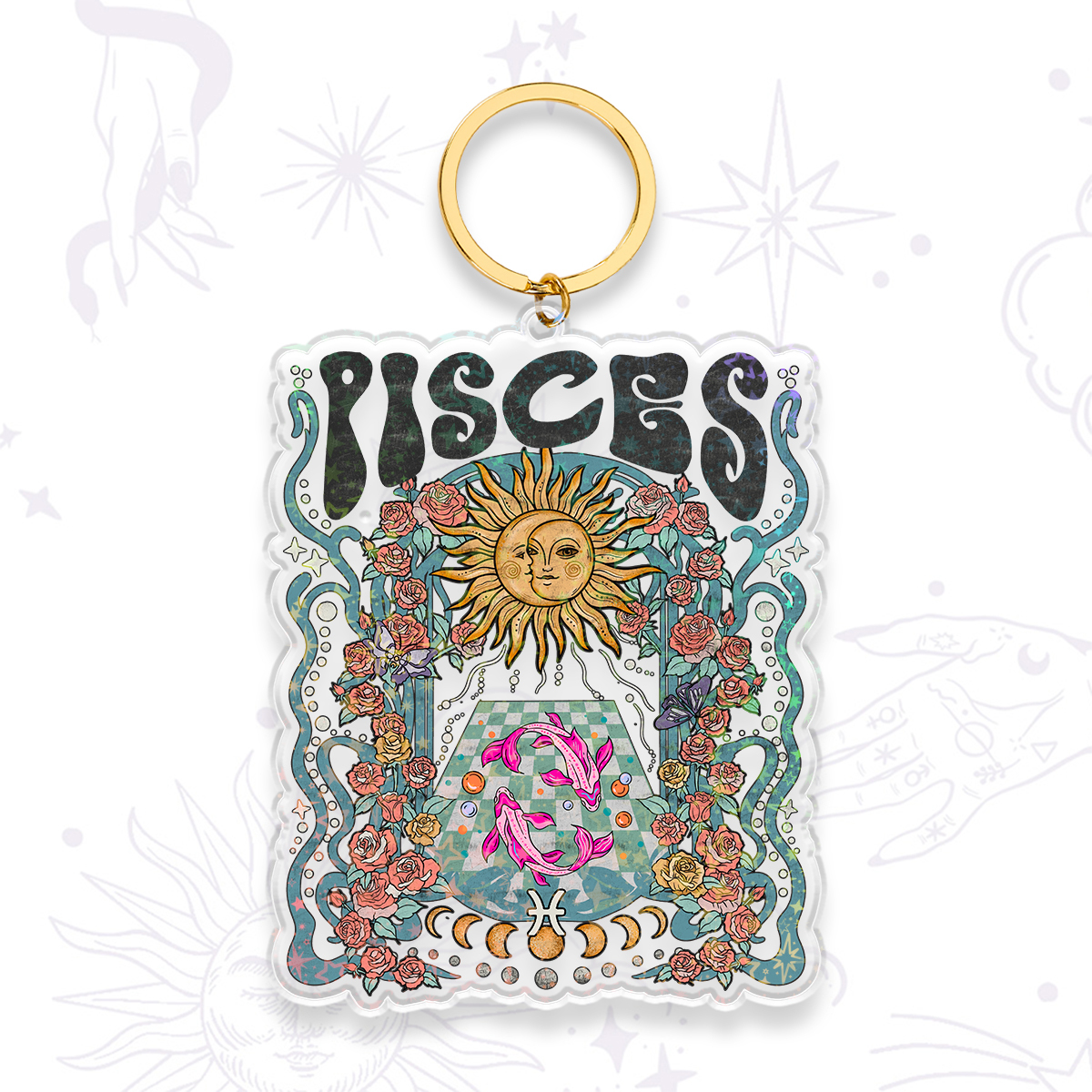 Magic Purplehecate Pisces Spirit Zodiac Keychain