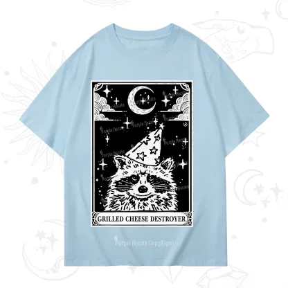 Purplehecate The Grilled Cheese Destroyer Tarot Raccoon T-Shirt