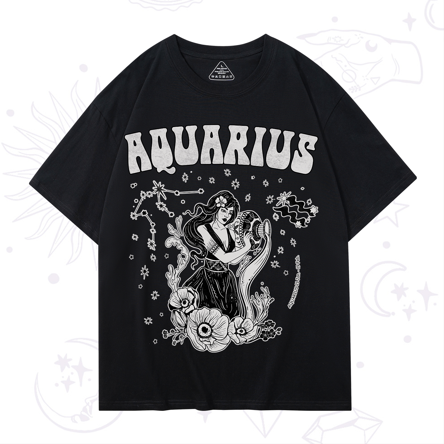 Purplehecate Aquarius Zodiac Glyphs T-Shirt