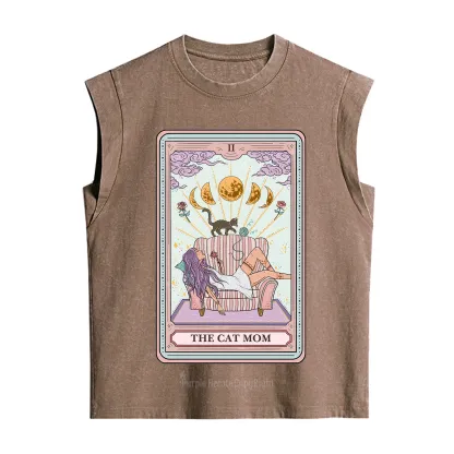 Purplehecate The Cat Mom Tarot Vintage Washed Tank