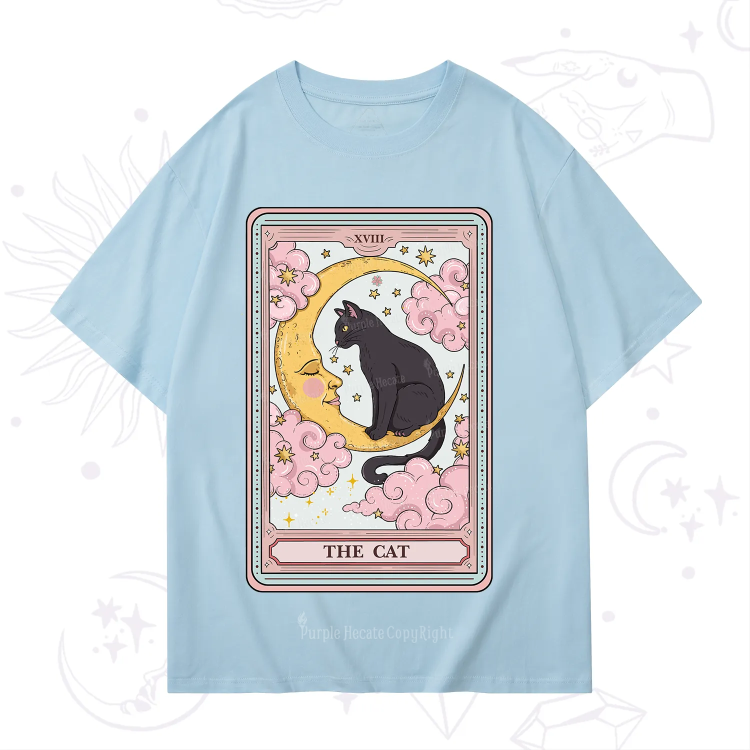 Purplehecate The Cat Tarot Card T-Shirt