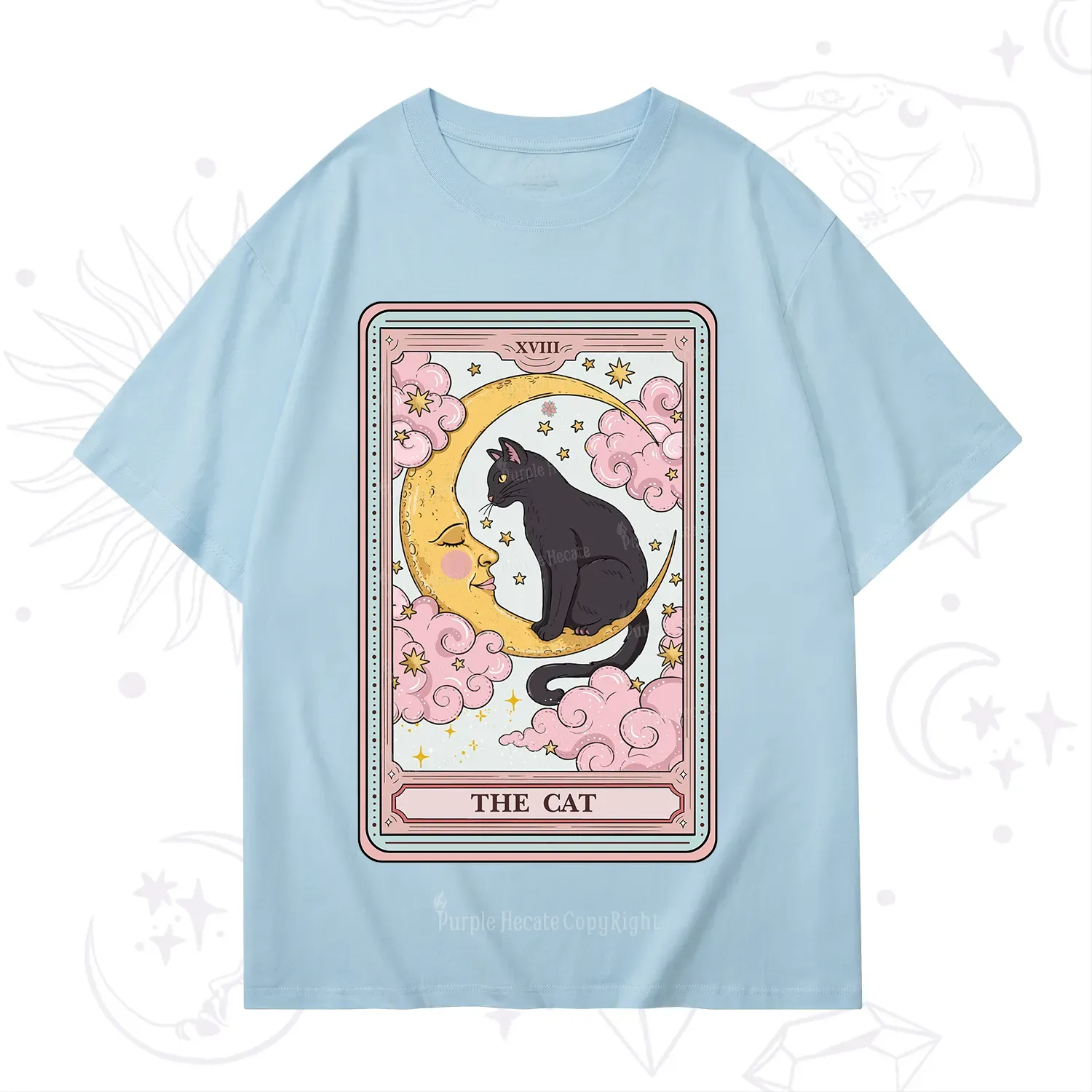 Purplehecate The Cat Tarot Card T-Shirt