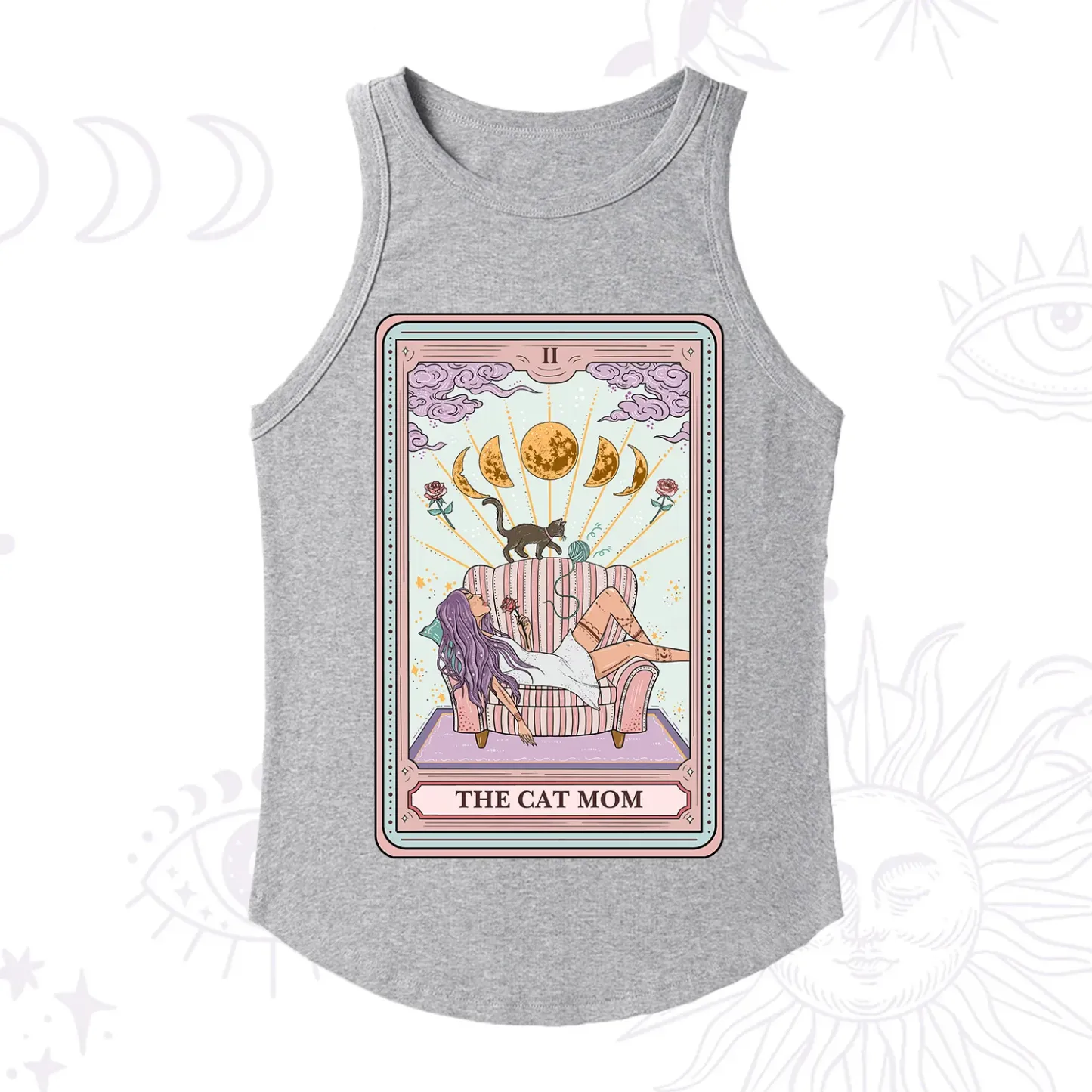 Purplehecate The Cat Mom Tarot Racerback Tank Top