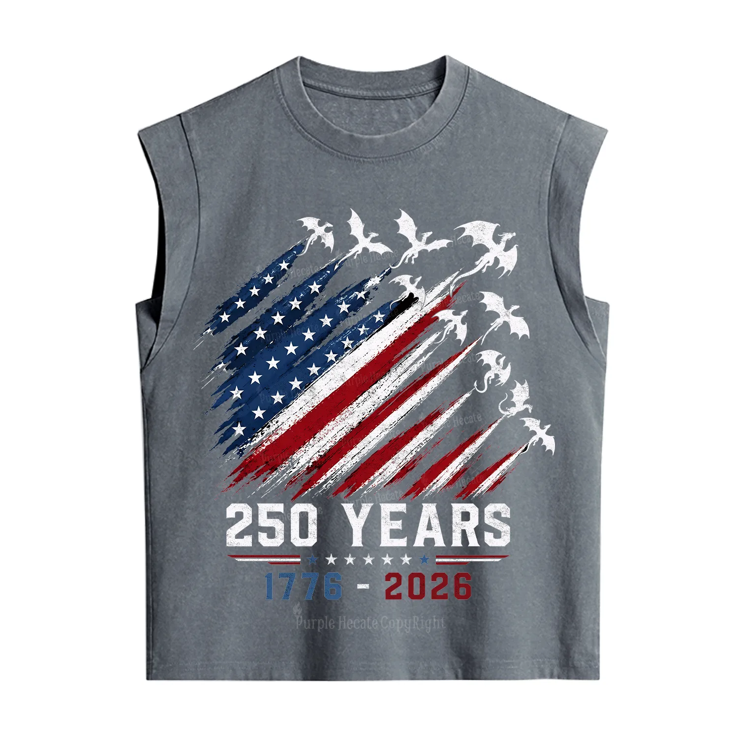 Purplehecate Red White Blue 250 Years Vintage Washed Tank