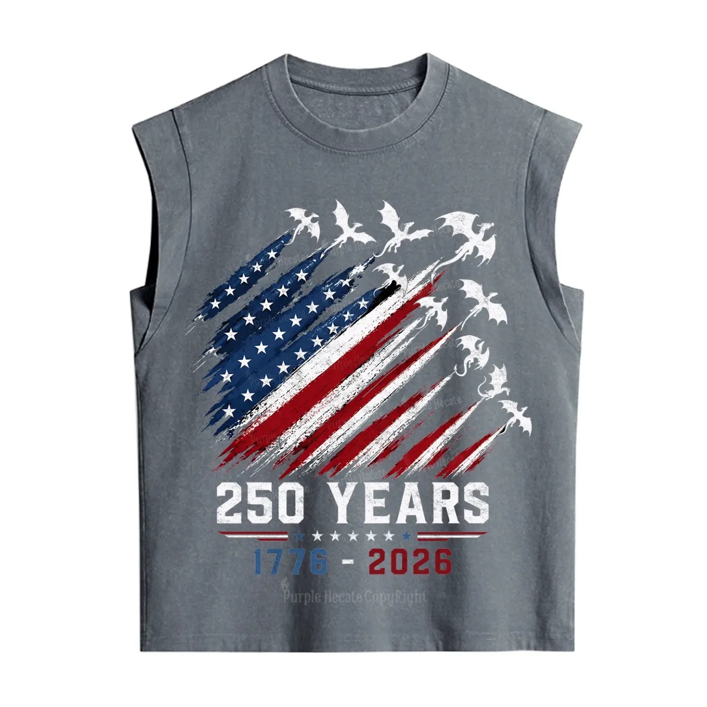 Purplehecate Red White Blue 250 Years Vintage Washed Tank