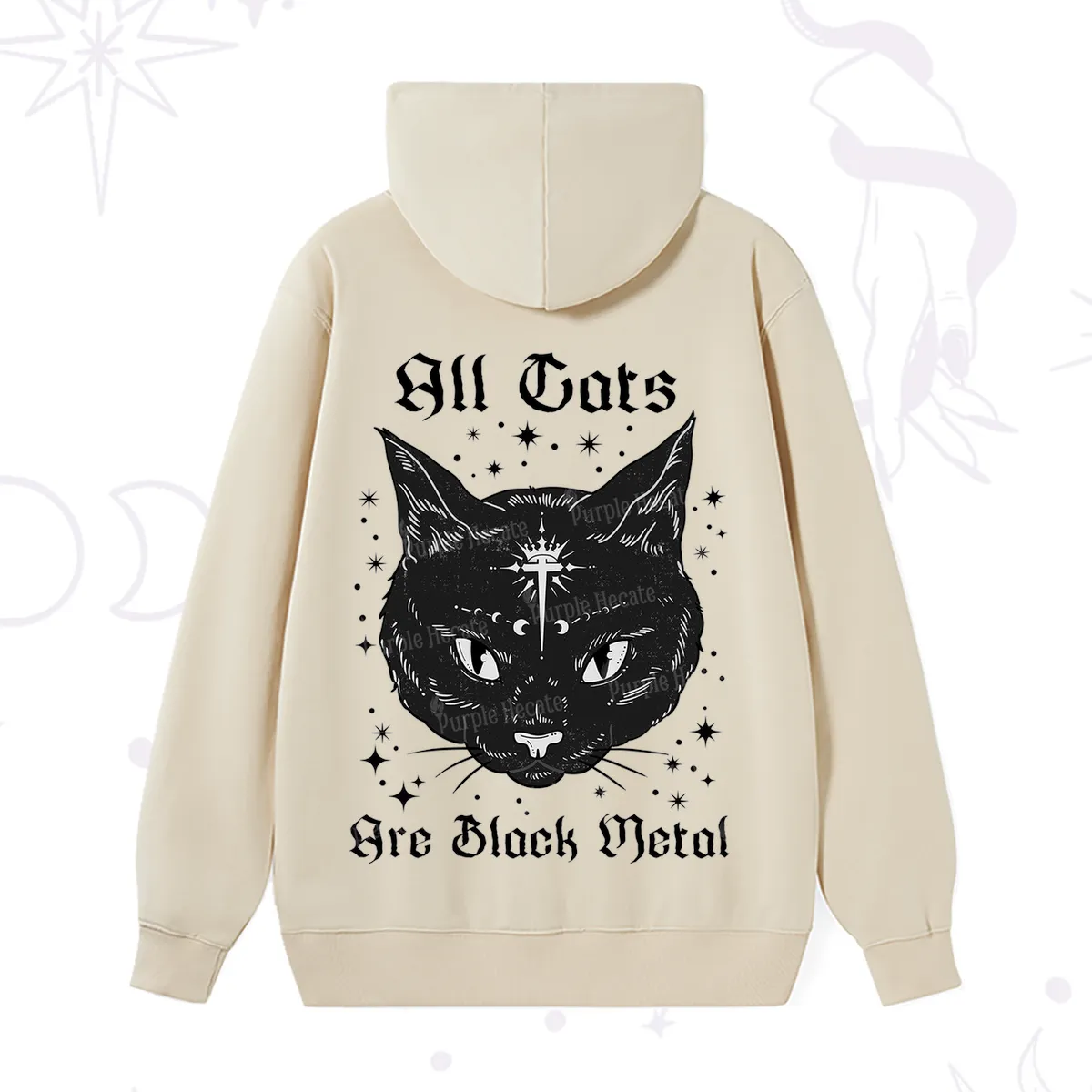 Purplehecate All Cats Are Black Metal Hoodie