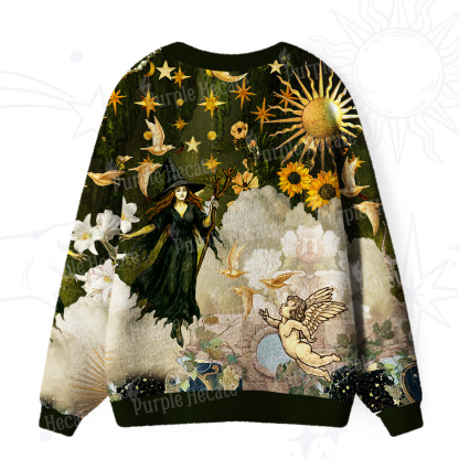 Purplehecate Garden of the Celestial Witch Ugly Cardigan Sweaters