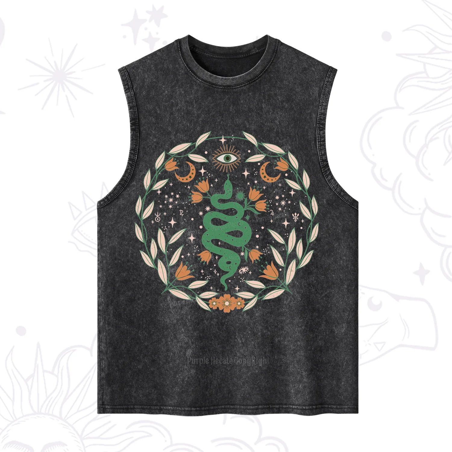 Purplehecate Mystic Serpent Washed Tank