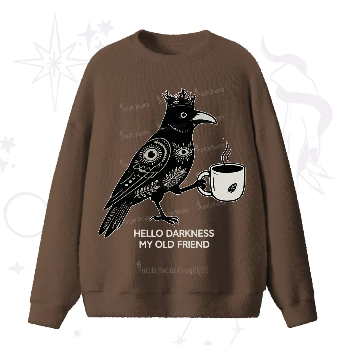 Purplehecate Hello Darkness My Old Friend Fuzzy Ugly Sweater