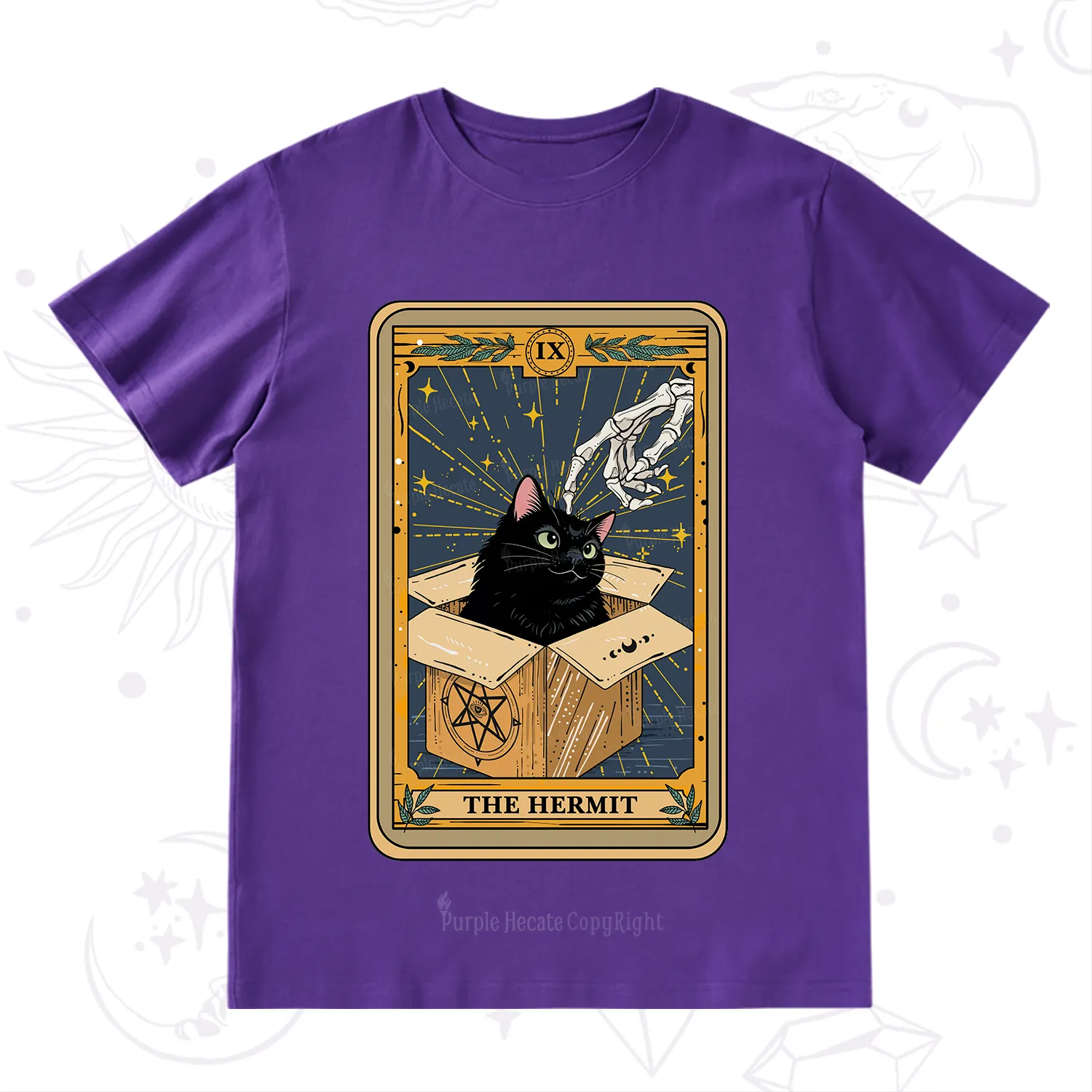 Purplehecate The Hermit Cat Tarot T-Shirt