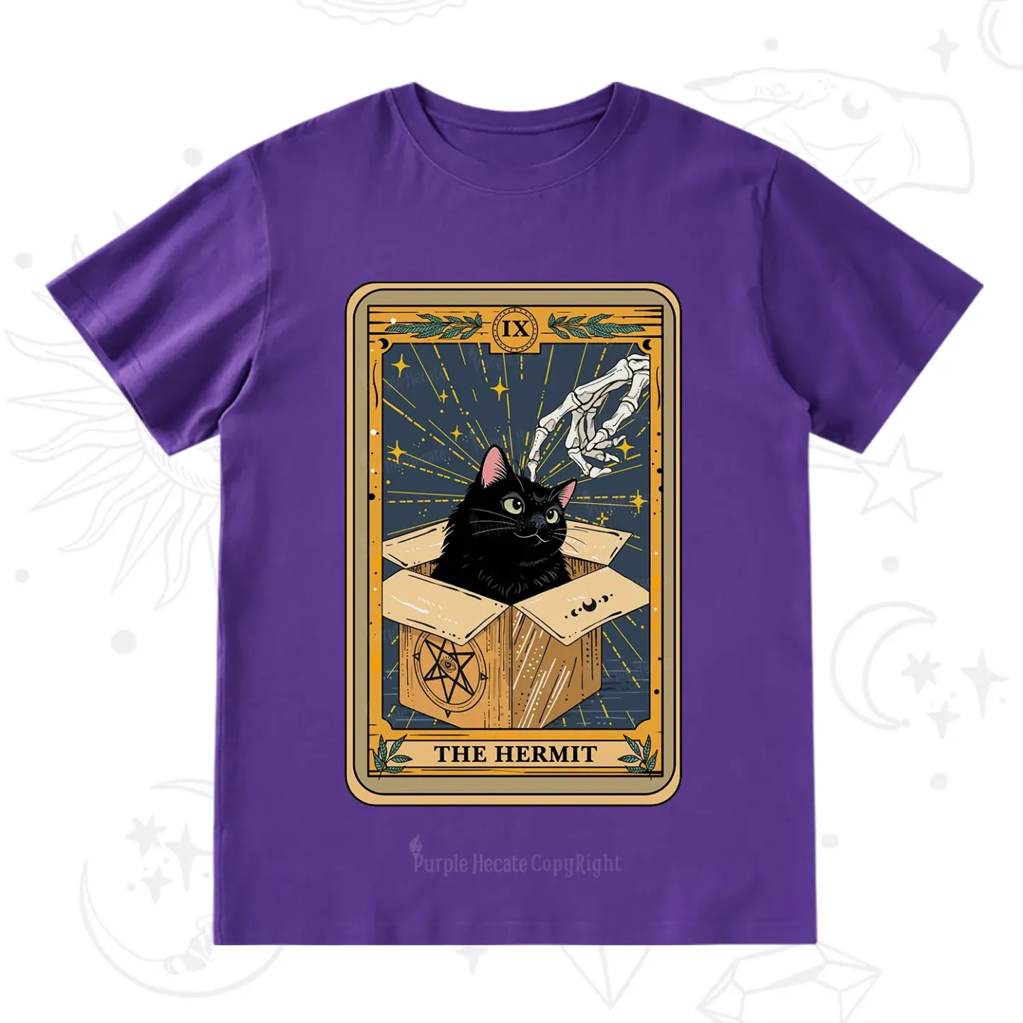 Purplehecate The Hermit Cat Tarot T-Shirt